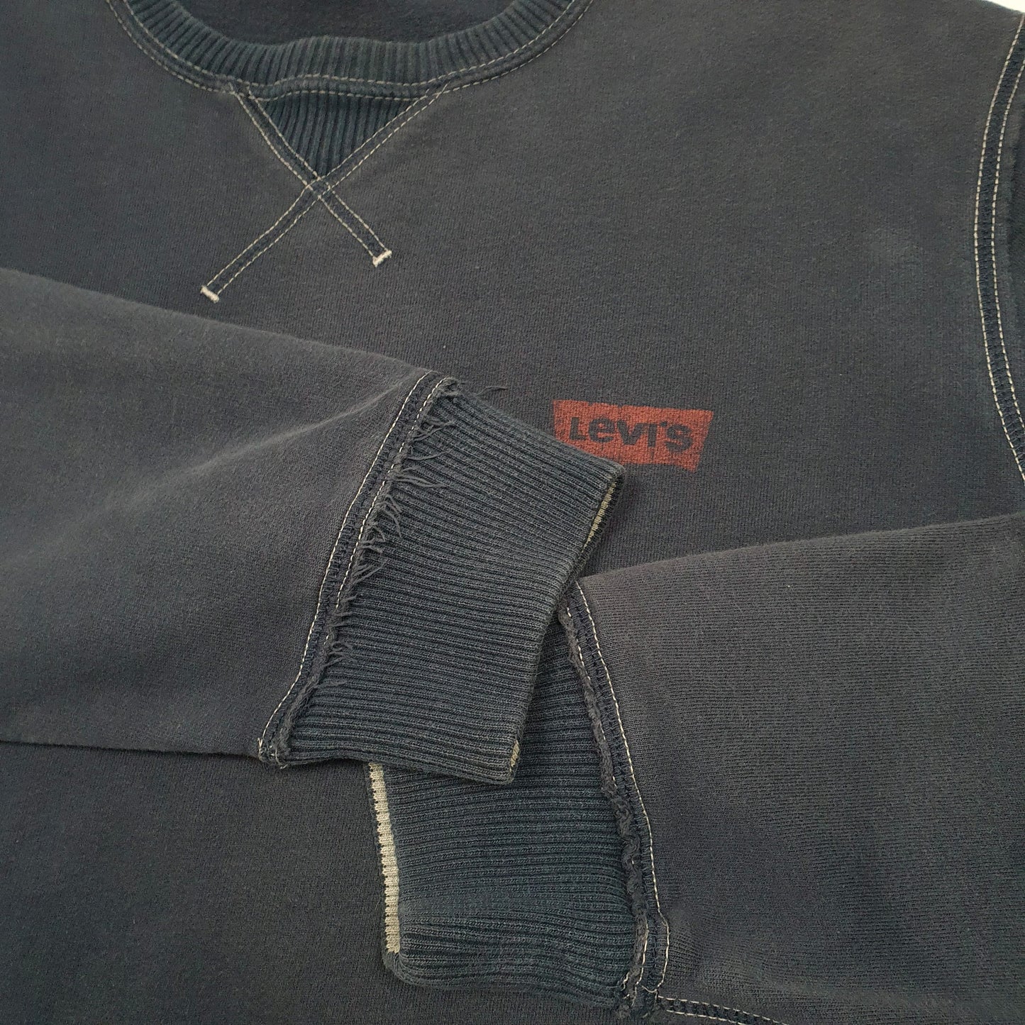 Mens Navy Levis Red Tab Crewneck Jumper