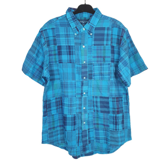 Ralph Lauren Short Sleeve Custom Fit Check Shirt Blue