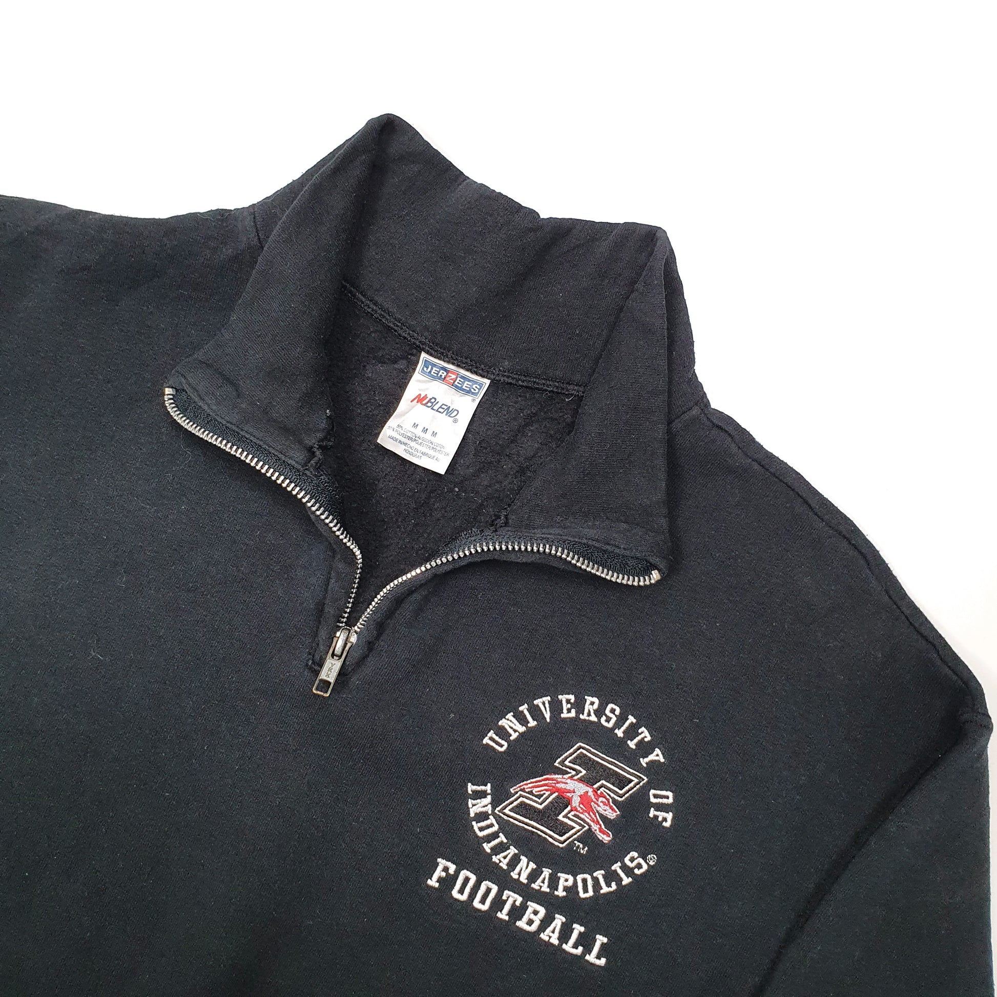 Jerzees USA College Sports Football Quarter Zip M Black