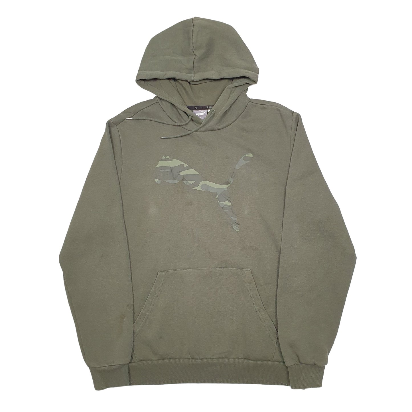 Mens Khaki Puma Spellout Hoodie Jumper