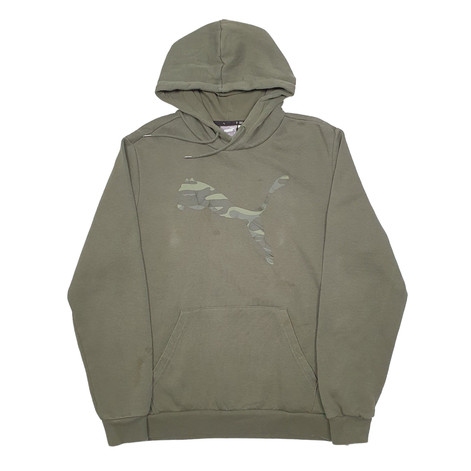 Mens Khaki Puma Spellout Hoodie Jumper