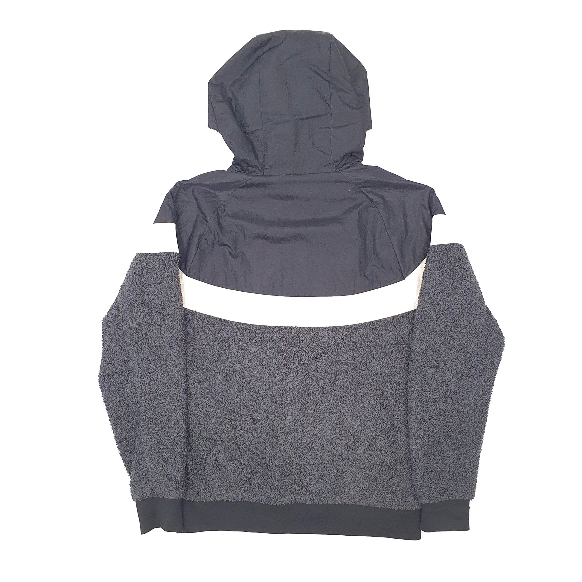 Mens Black Nike NSW Vintage Sherpa Deep Pile Windbreaker Coat