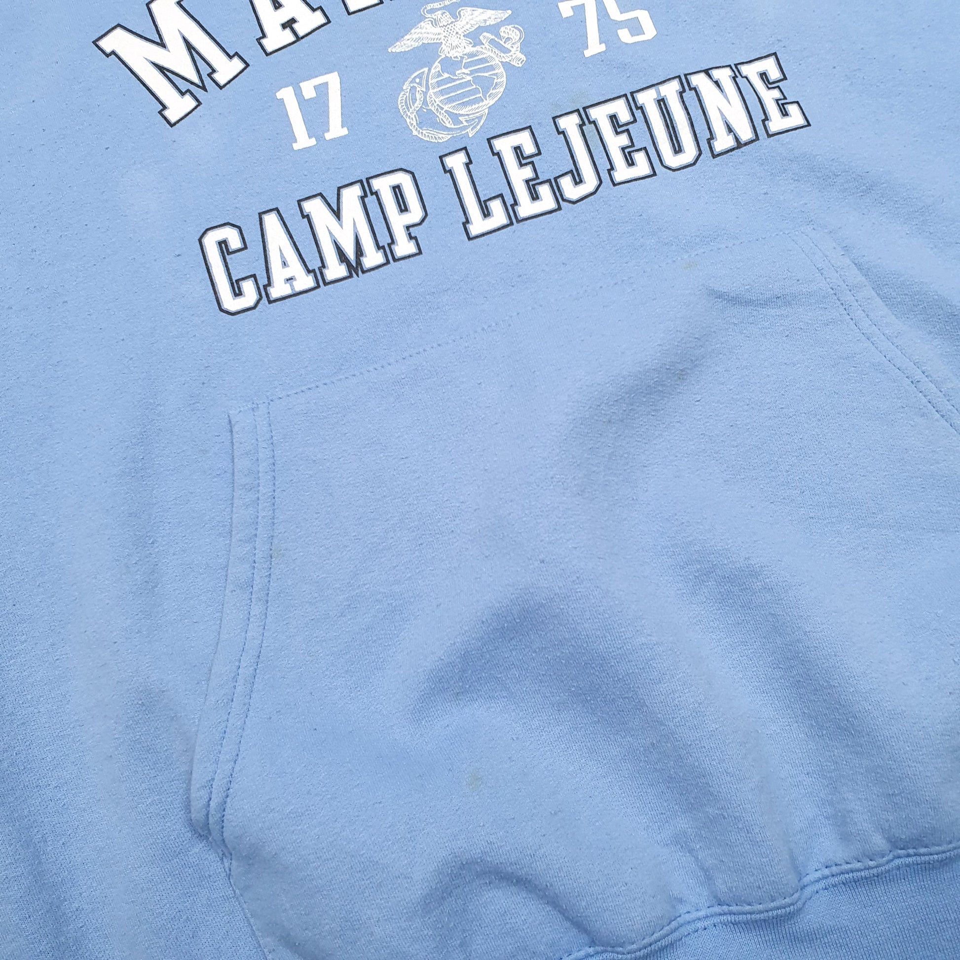 Mens Blue Champion Marines Camp Lejeune Hoodie Jumper