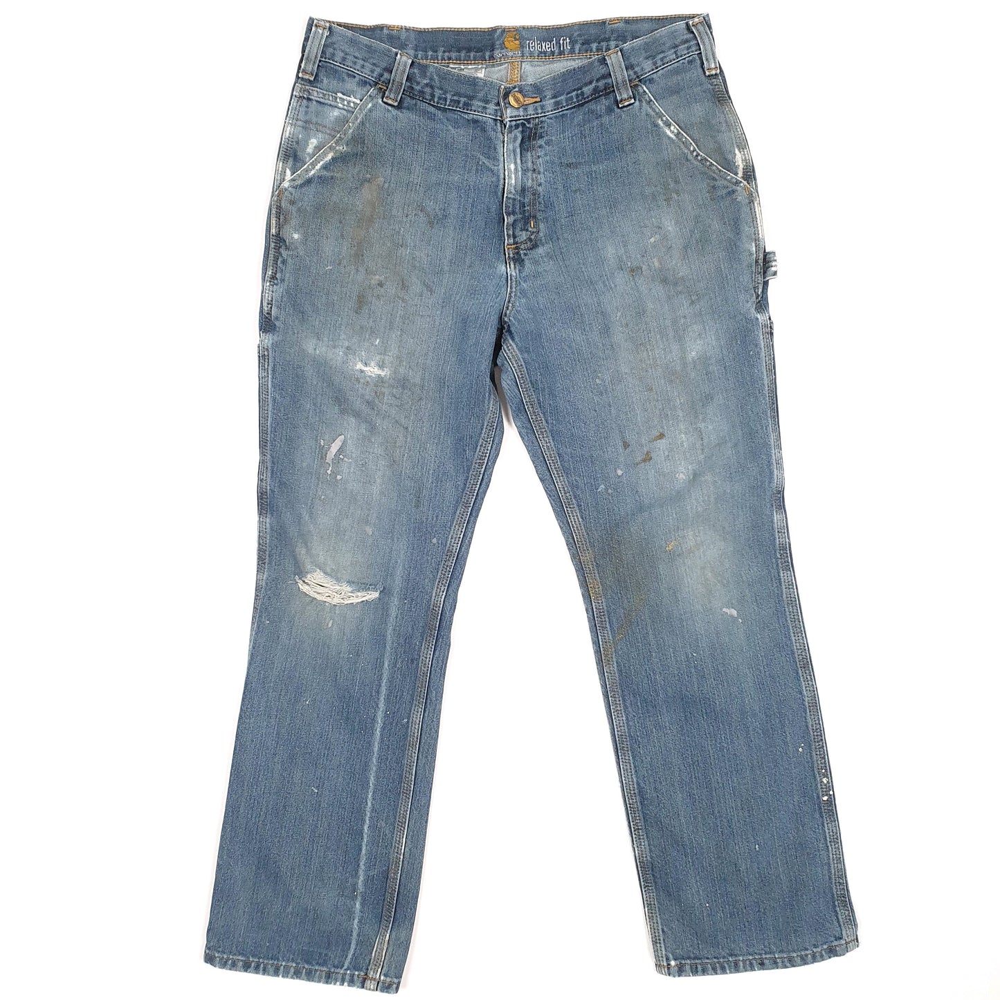 Carhartt Casual Loose Fit Carpenter Jeans W34 L29 Blue