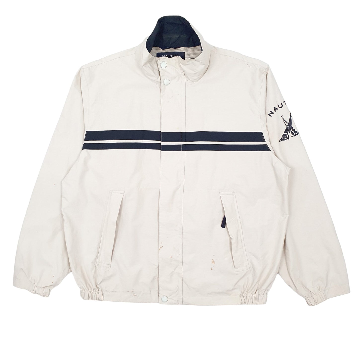 Mens Beige Nautica Bomber  Coat