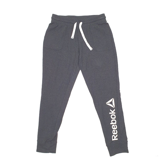 Mens Grey Reebok Active Workout Track Suit Bottoms Jogger Trousers