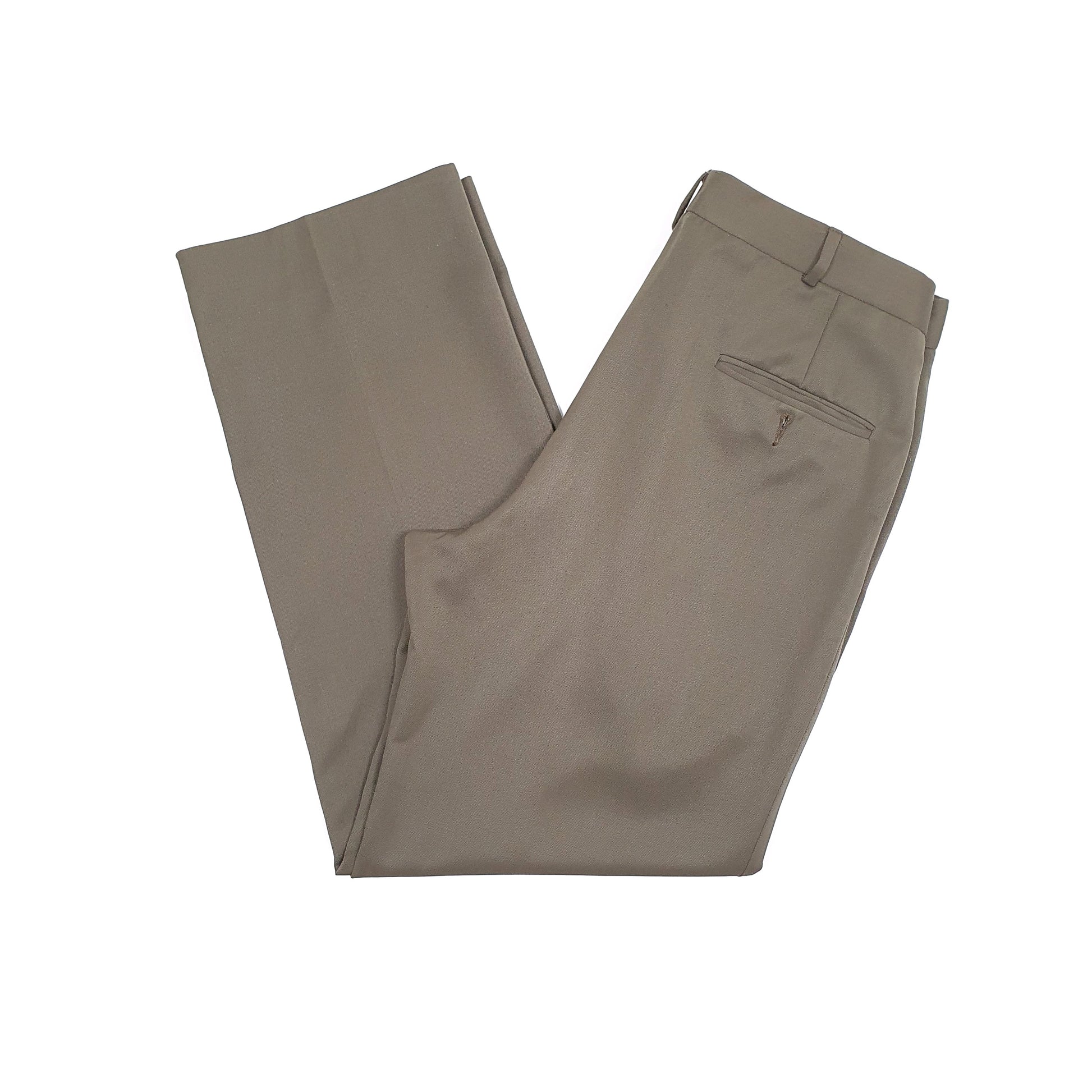 Mens Khaki Polo Ralph Lauren Vintage Double Pleated Chino Trousers