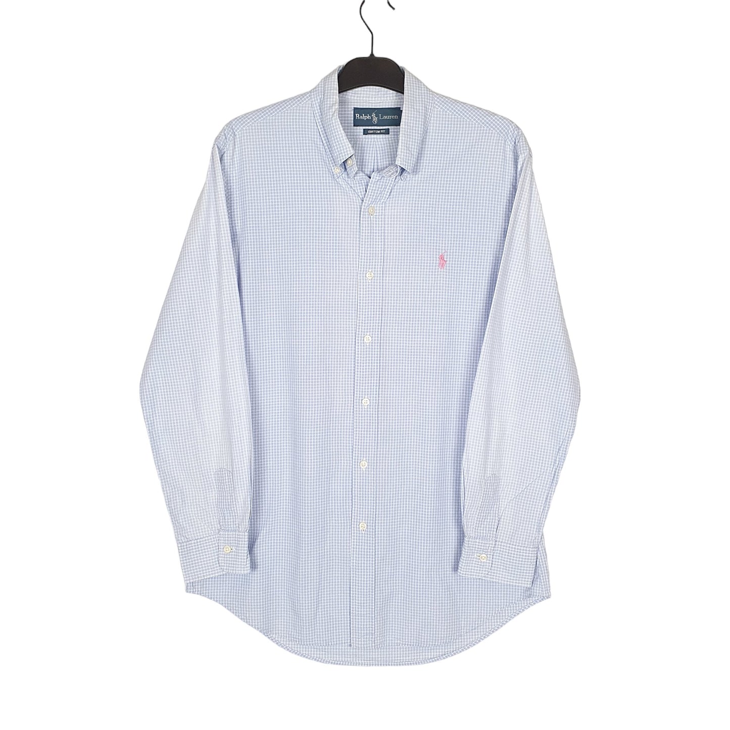 Polo Ralph Lauren Long Sleeve Custom Fit Gingham Shirt Blue