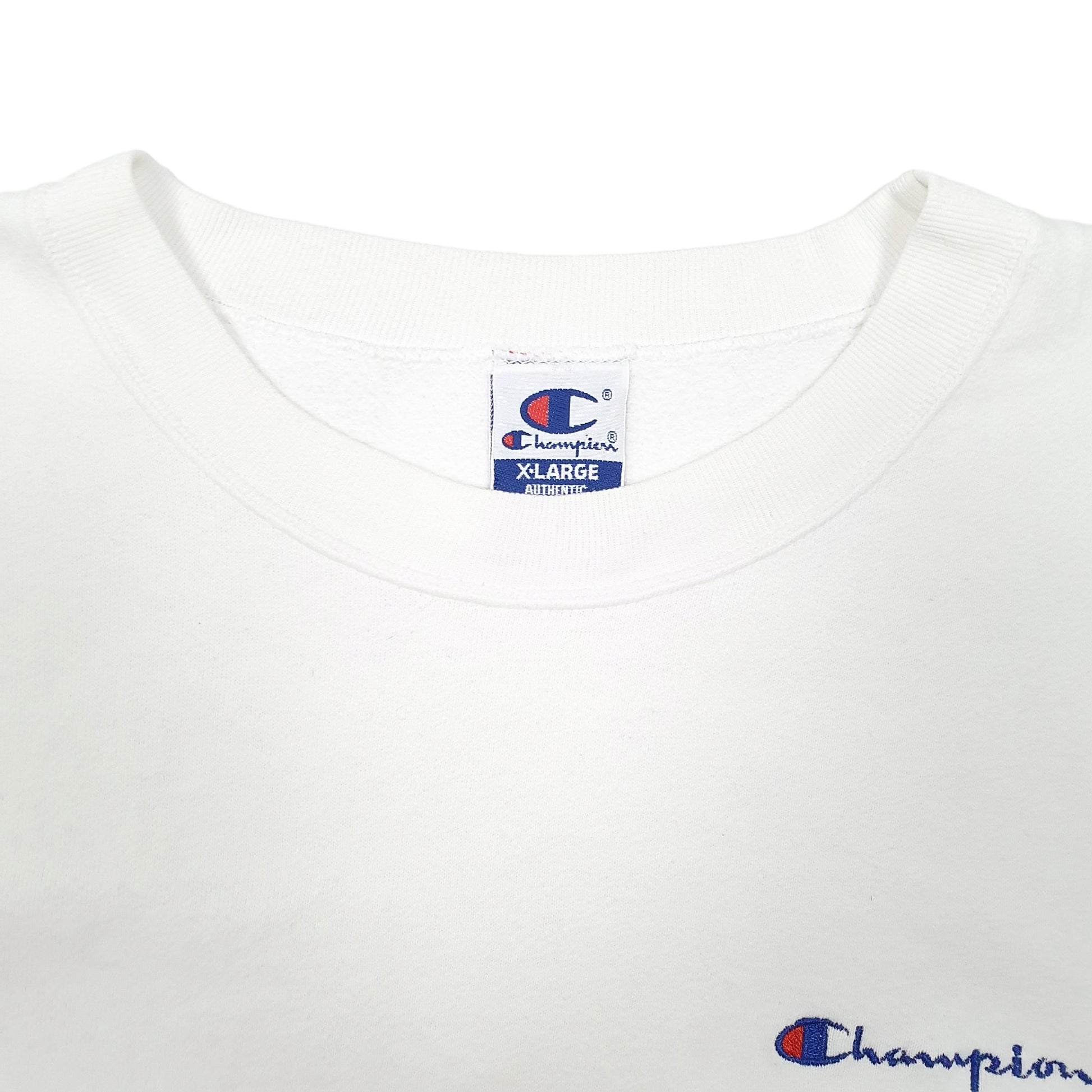 Mens White Champion  Crewneck Jumper