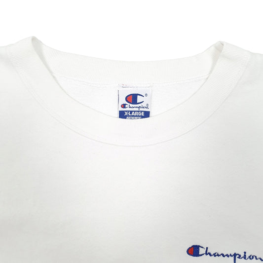 Mens White Champion  Crewneck Jumper