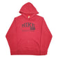 Mens Red Nike Spellout 2000s Hoodie Jumper