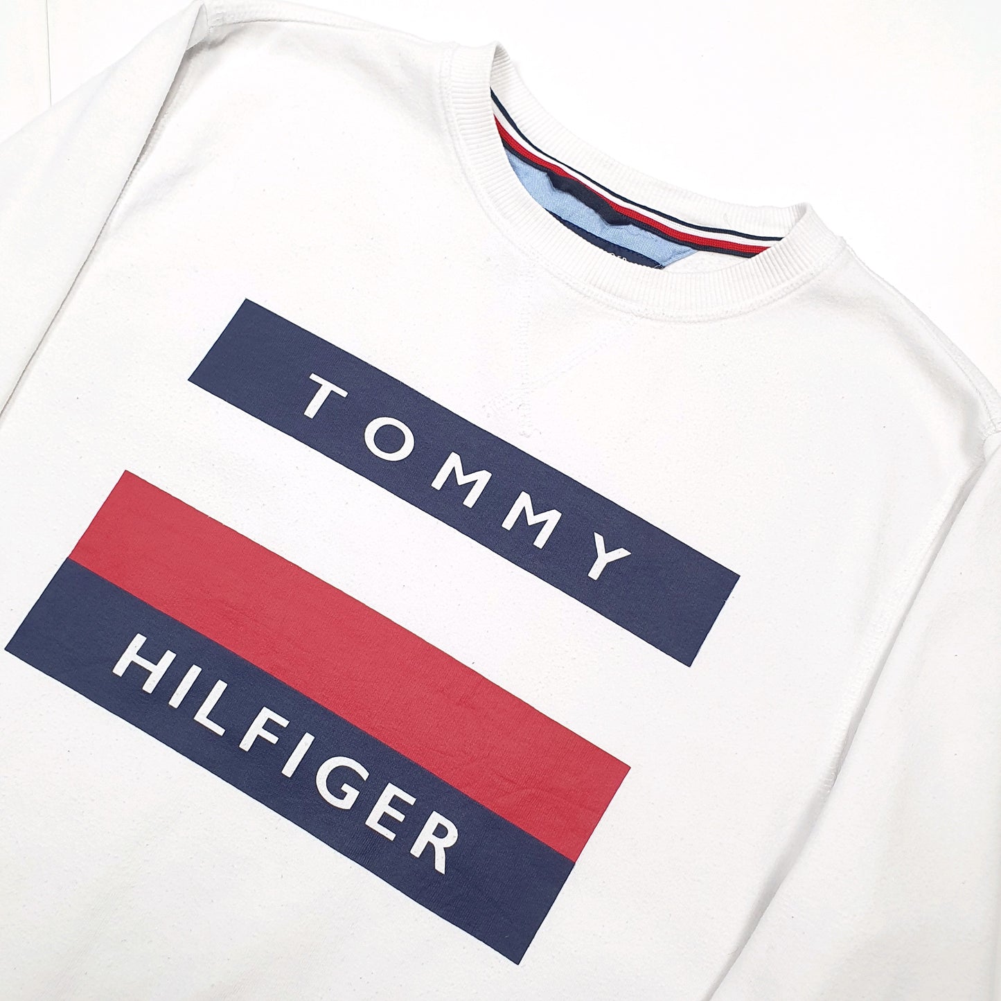 Tommy Hilfiger Big Logo Spellout Crewneck White