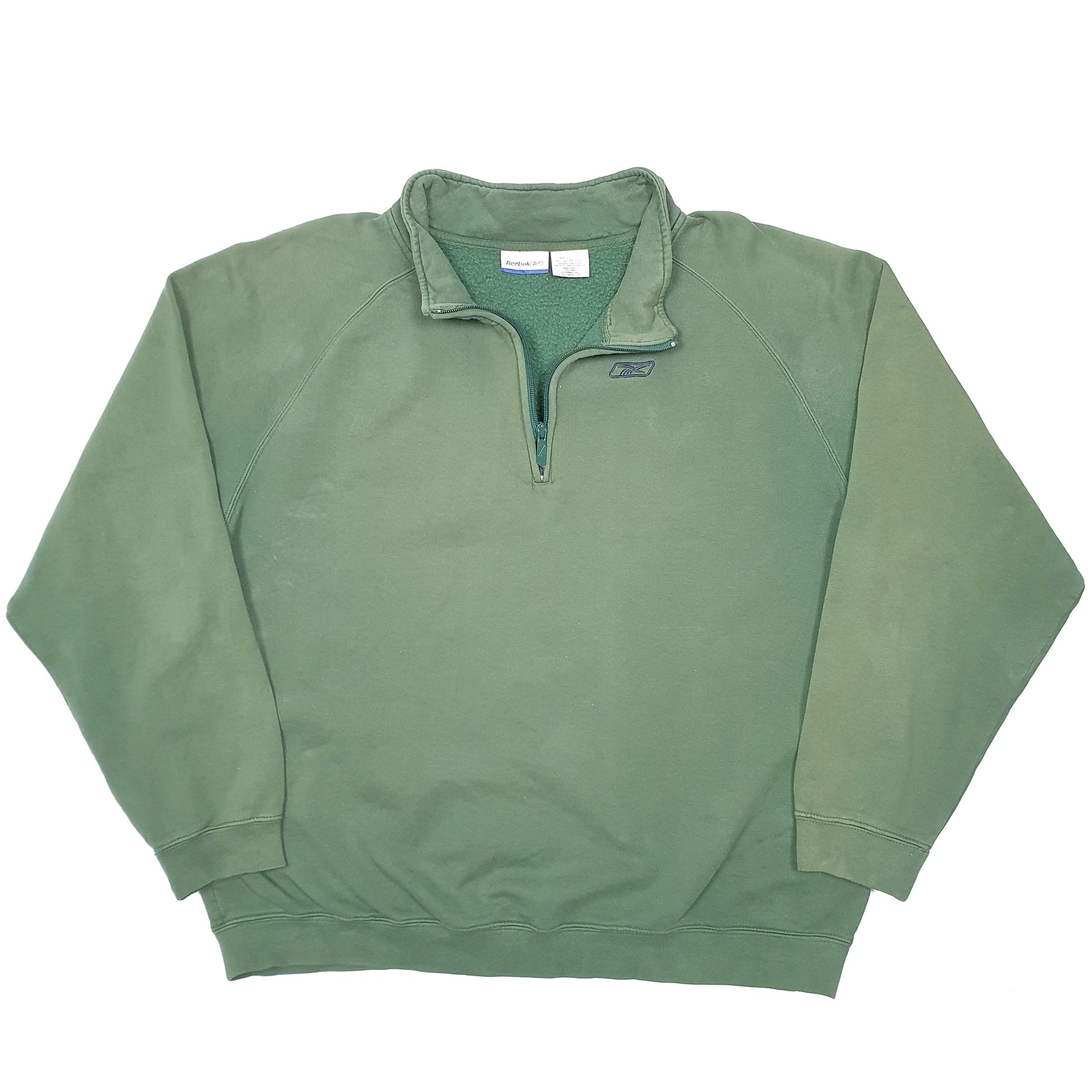 Mens Green Reebok  Quarter Zip Jumper