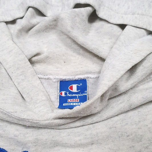 Mens Grey Champion 80s Vintage Made In USA Hoodie Jumper