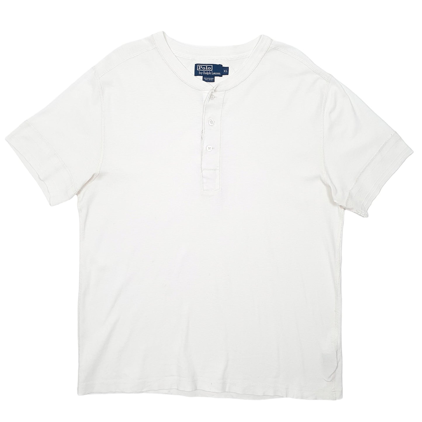 Mens White Polo Ralph Lauren Henley Short Sleeve T Shirt