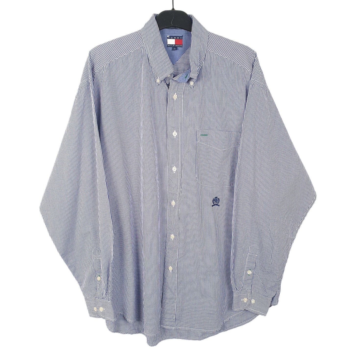 Tommy Hilfiger Long Sleeve Regular Fit Gingham Shirt Blue