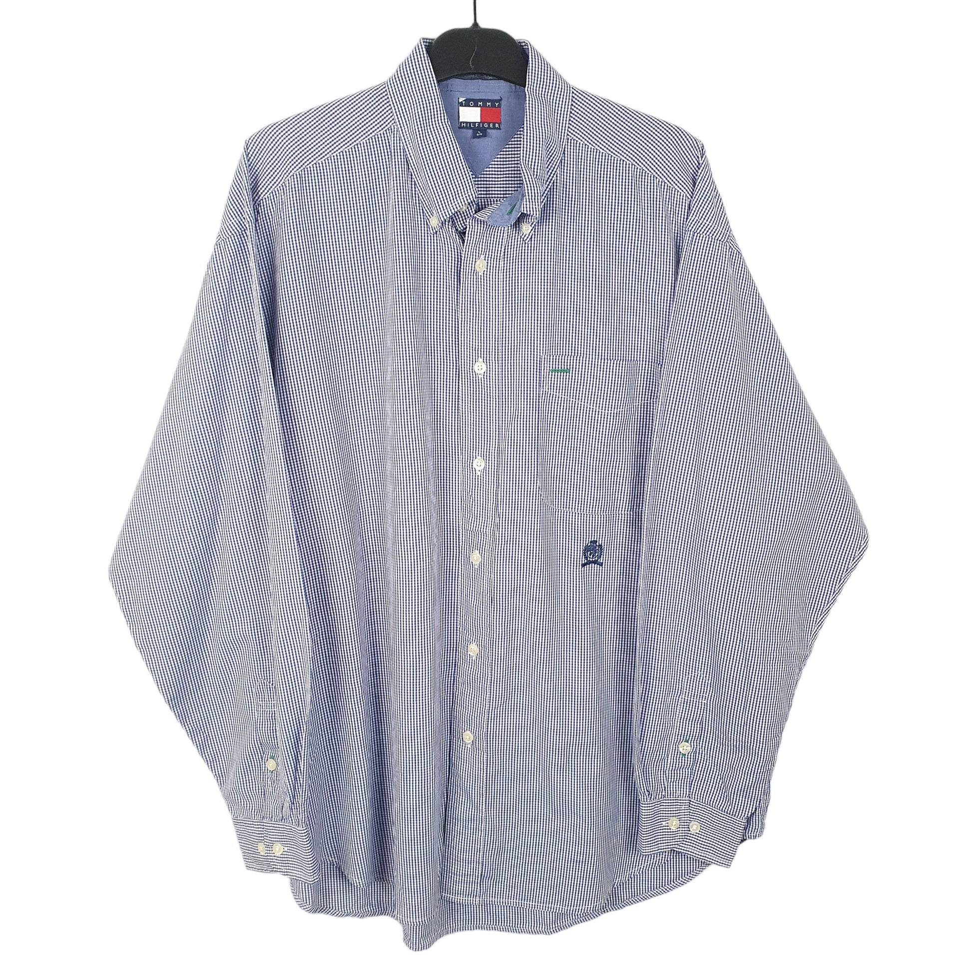 Tommy Hilfiger Long Sleeve Regular Fit Gingham Shirt Blue