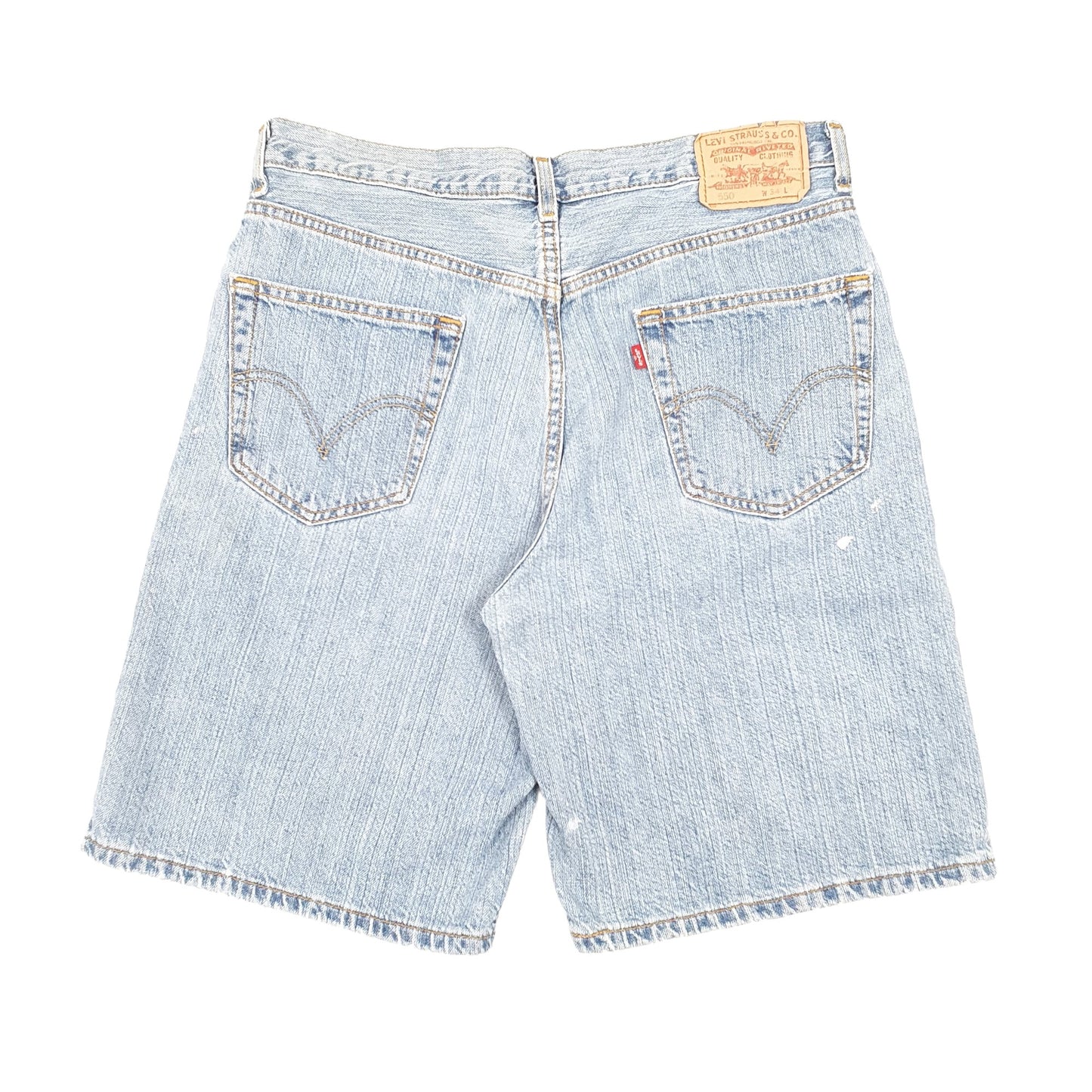 Levis 550 Relaxed Fit Blue Denim Jeans Shorts W34 Blue