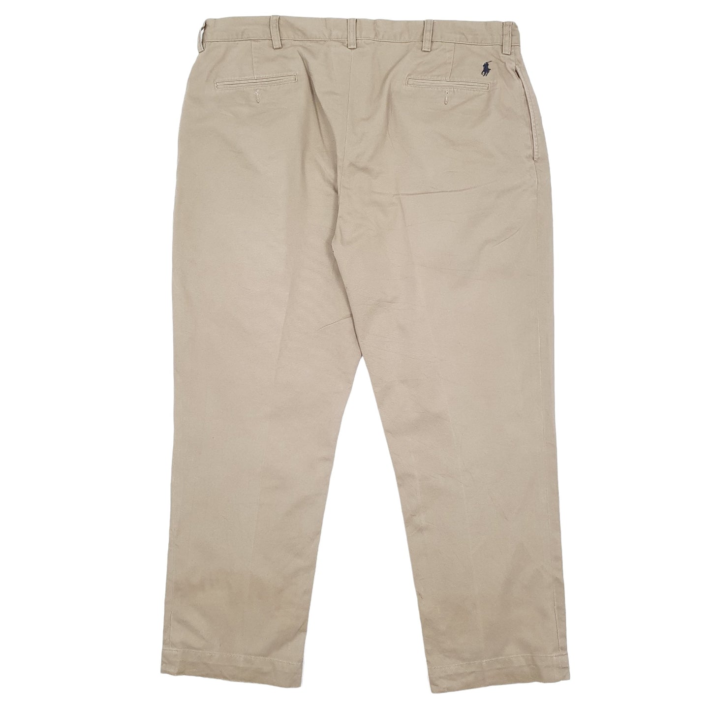 Mens Polo Ralph Lauren Pleated Beige Chino Trousers W40 L30 Beige
