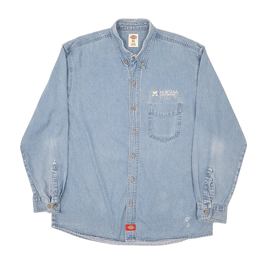 Mens Blue Dickies Denim Workwear Shacket Long Sleeve Shirt