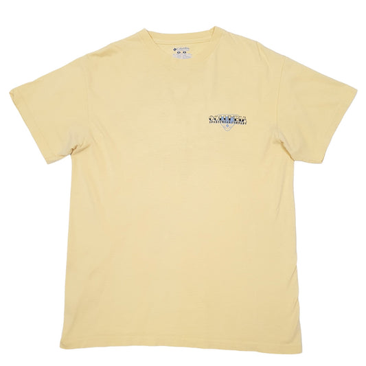 Mens Yellow Columbia Sportswear Performance Fishing Gear PFG Short Sleeve T Shirt