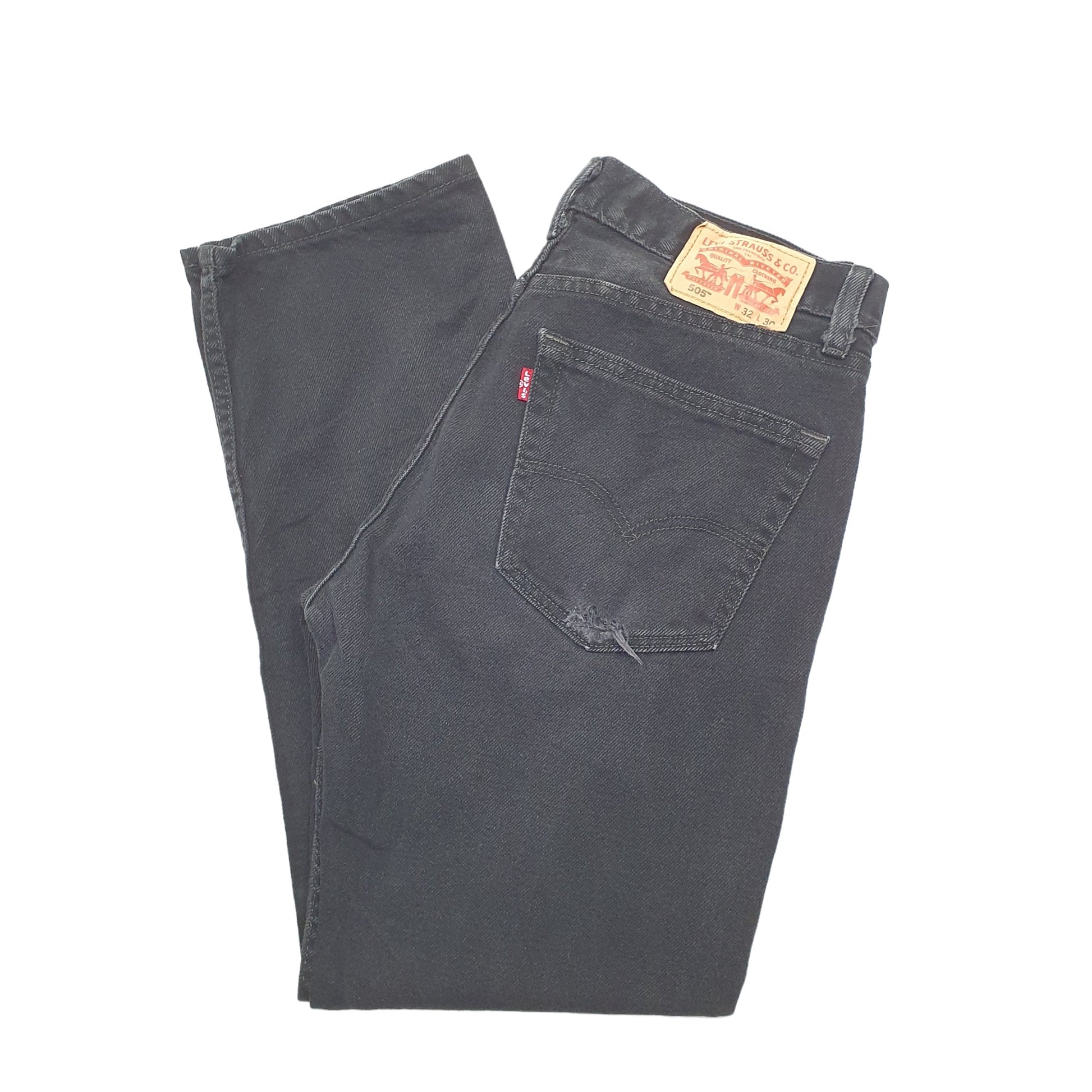 Levis 505 Regular Fit Jeans W32 L30 Black