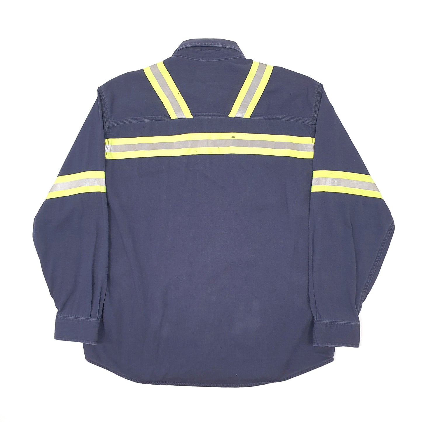 Mens Navy Carhartt FR Shacket Hi Vis Worksite Long Sleeve Shirt