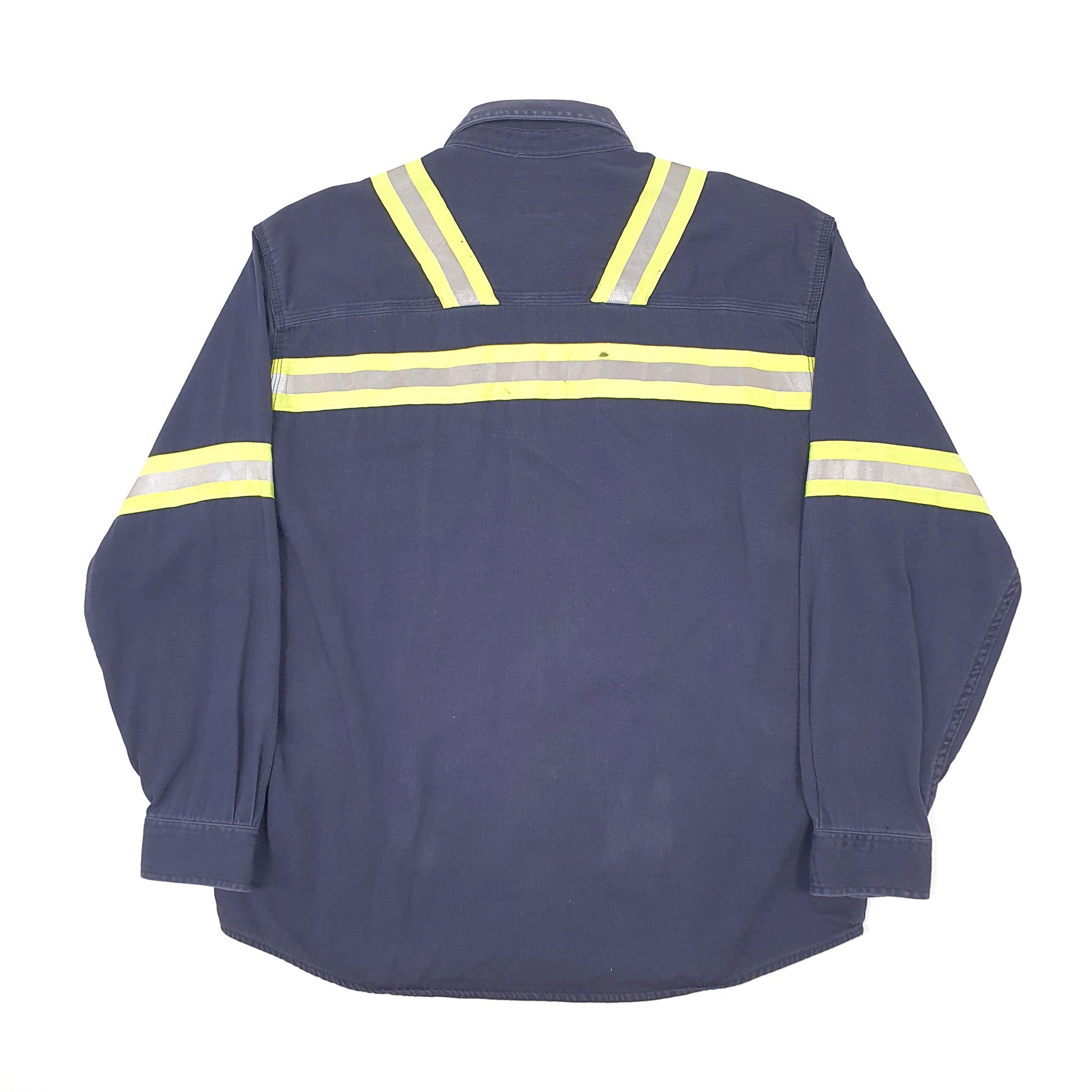 Mens Navy Carhartt FR Shacket Hi Vis Worksite Long Sleeve Shirt