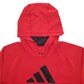 Mens Red Adidas Spellout Hoodie Jumper