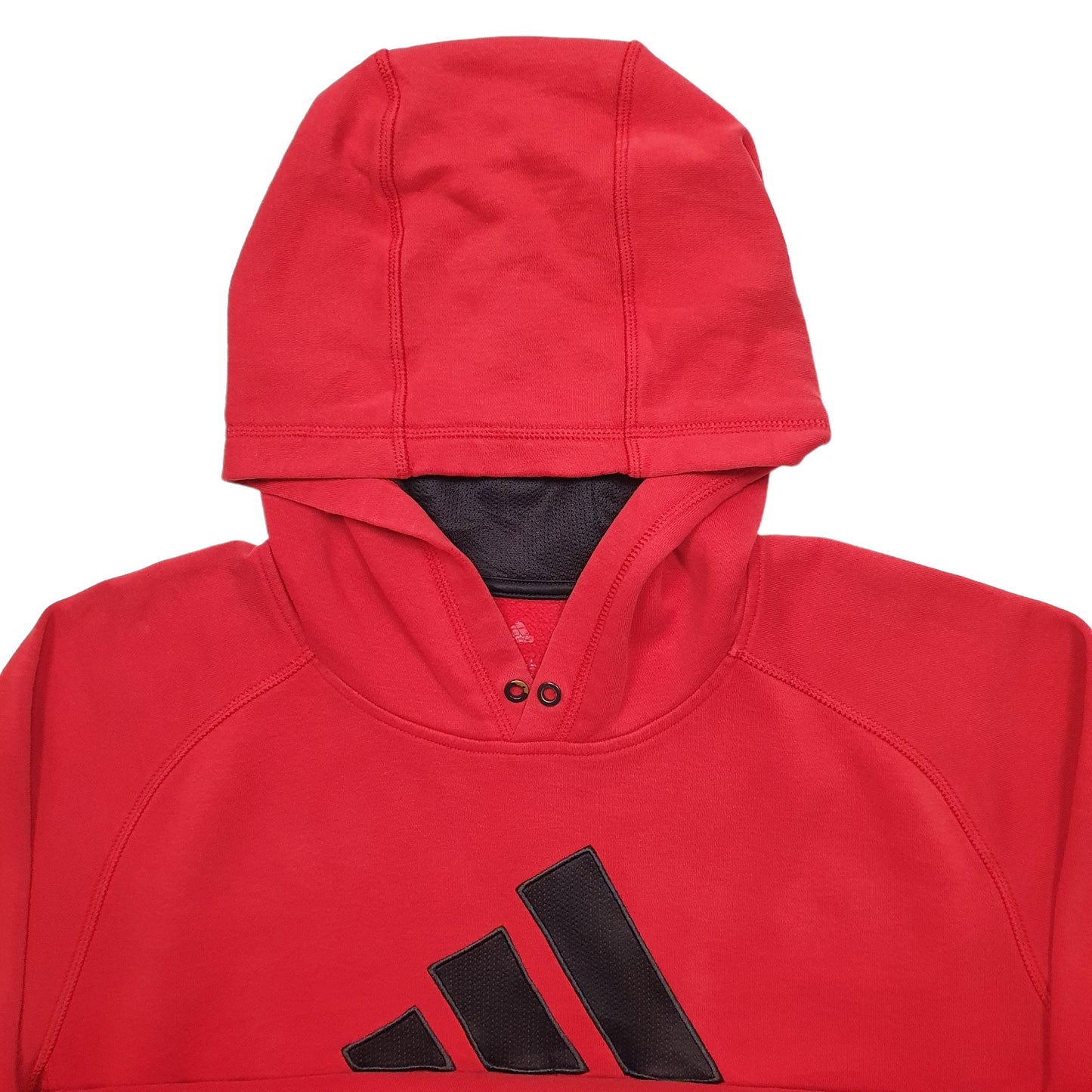 Mens Red Adidas Spellout Hoodie Jumper
