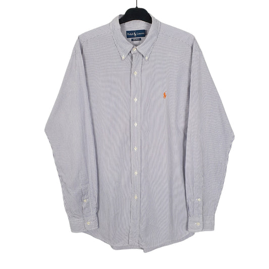Ralph Lauren Long Sleeve Custom Fit Striped Shirt Blue