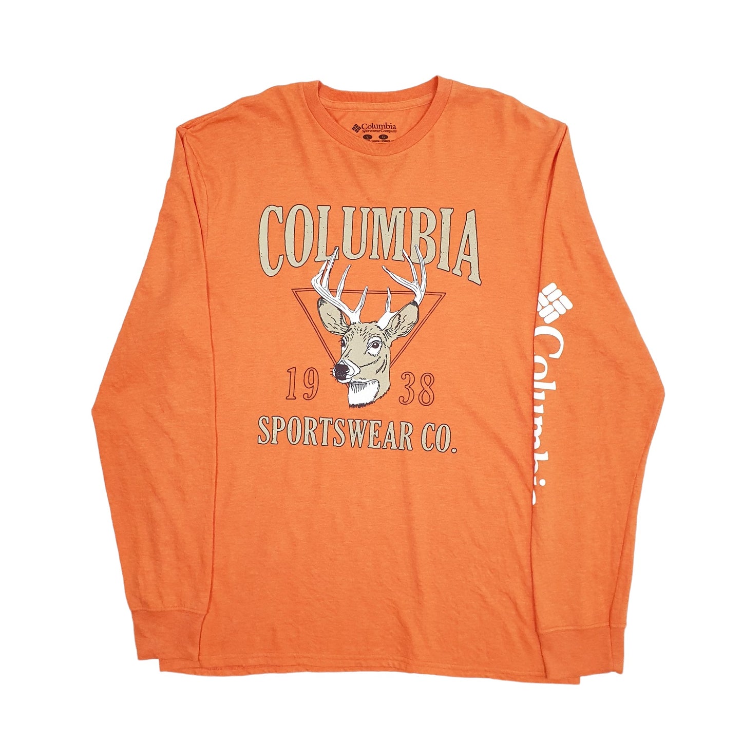 Mens Orange Columbia Sportswear  Long Sleeve T Shirt
