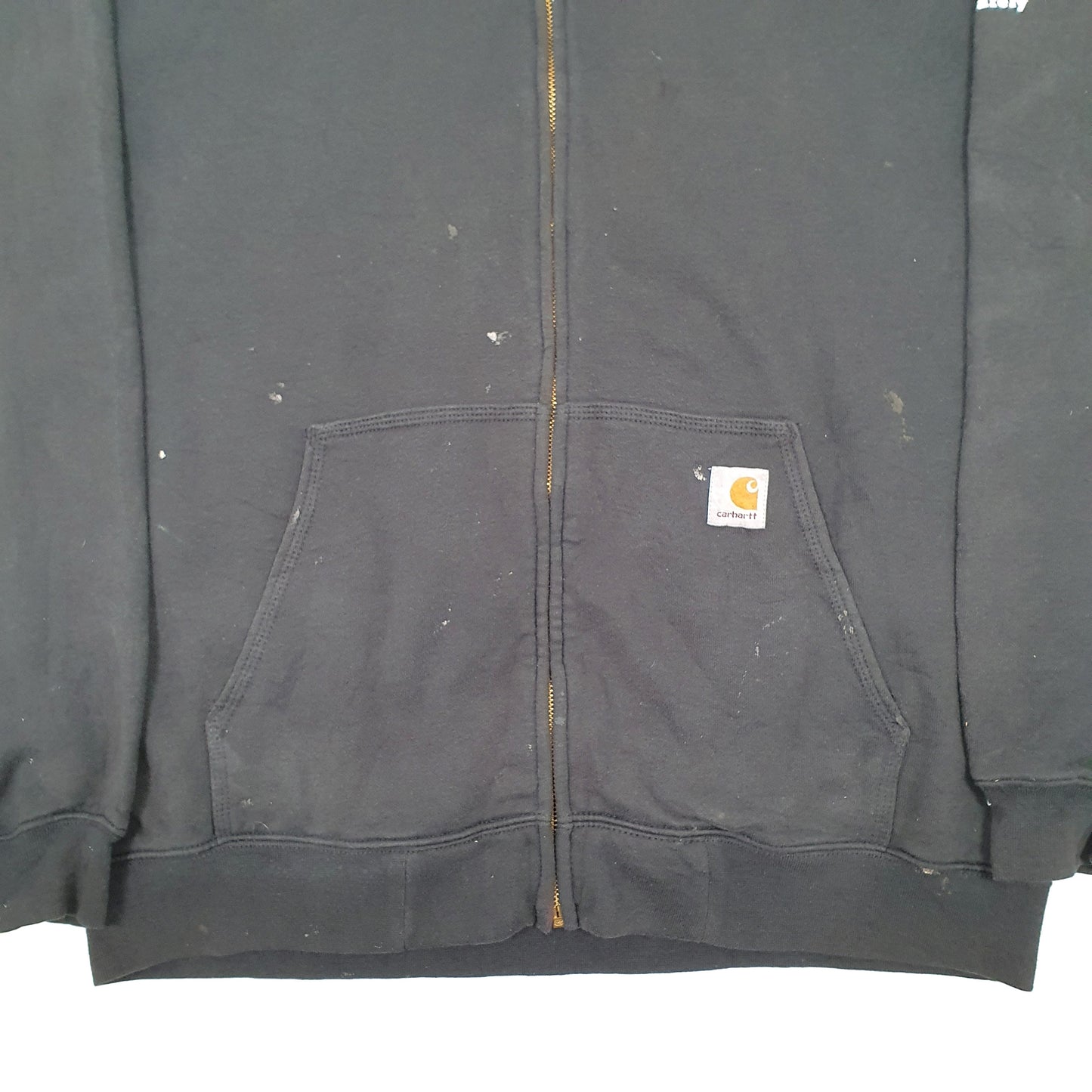Mens Black Carhartt Hoodie Workwear Full Zip Jumper