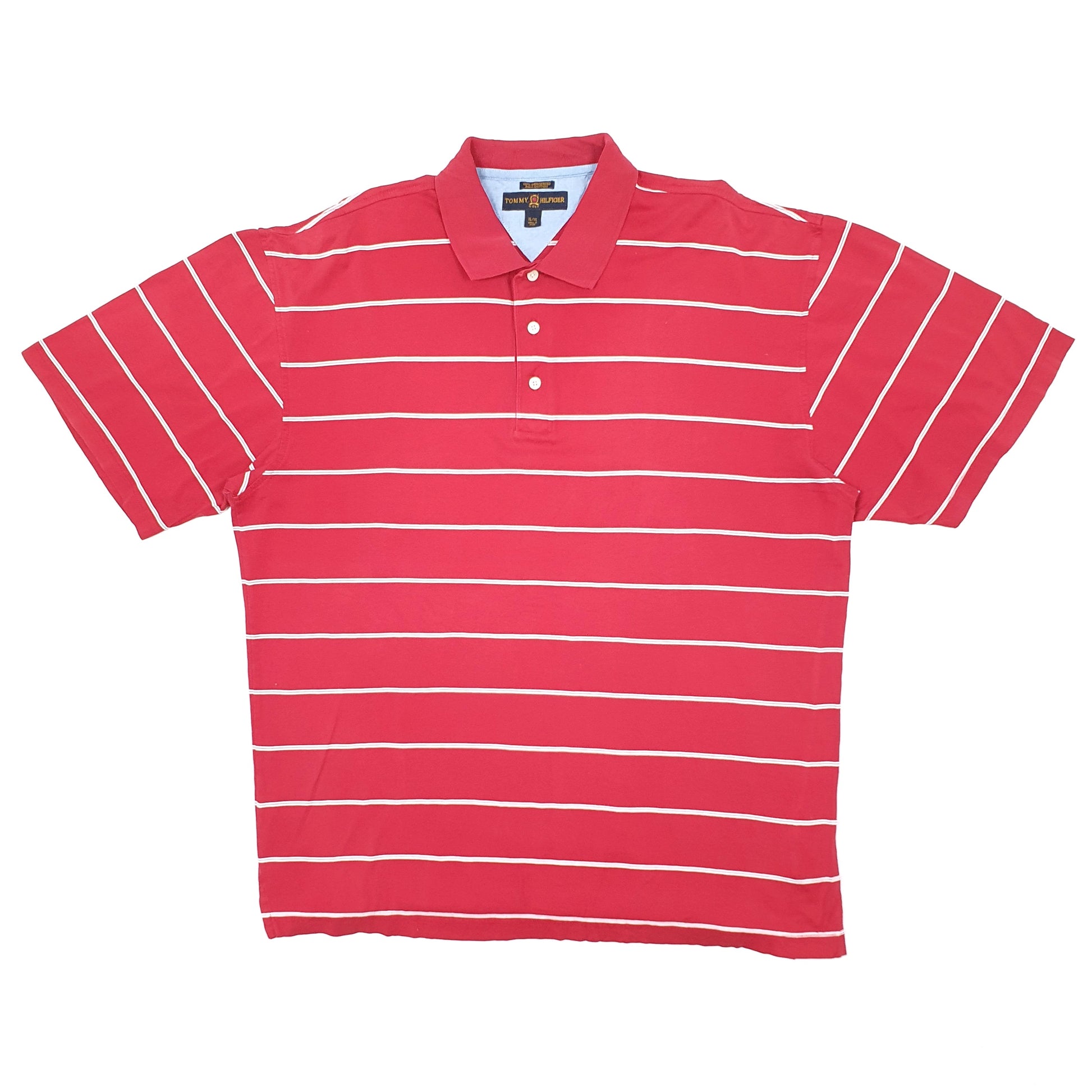 Mens Red Tommy Hilfiger Golf Short Sleeve Polo Shirt