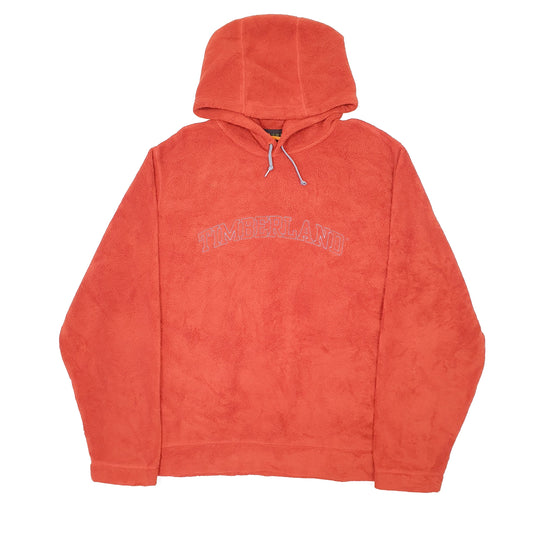 Mens Red Timberland Weathergear Spellout Hoodie Jumper