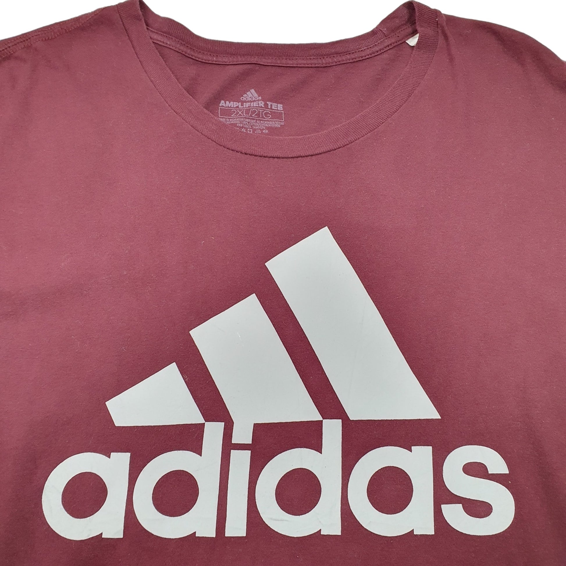 Adidas Short Sleeve T Shirt Burgundy