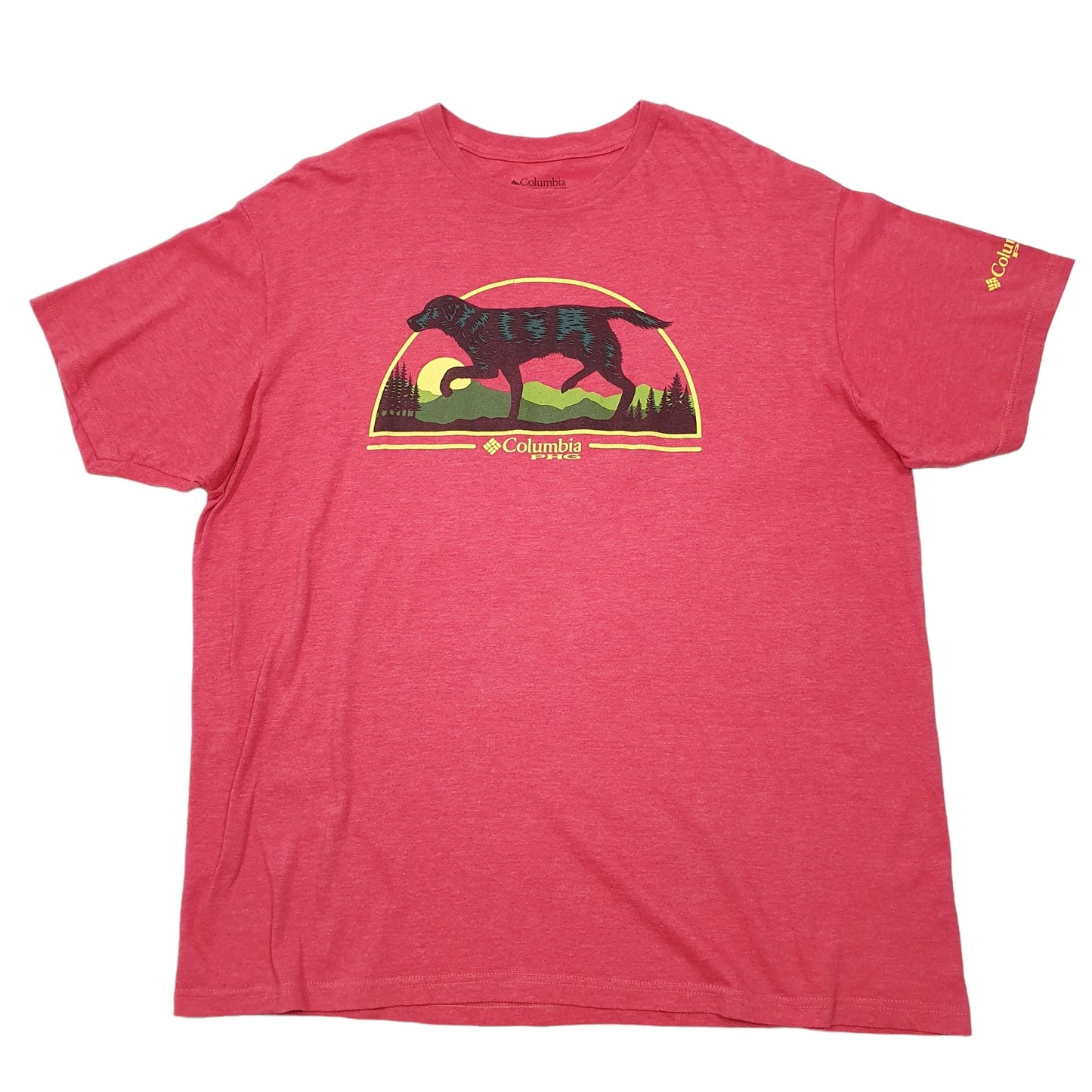 Mens Red Columbia Sportswear Performance Hunting Gear PHG Short Sleeve T Shirt