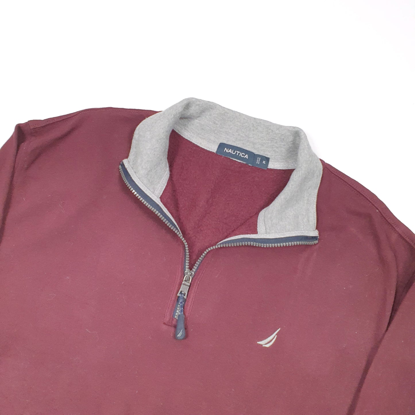 Nautica Quarter Zip XL Burgundy