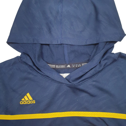 Mens Navy Adidas Michigan USA College Hoodie Jumper