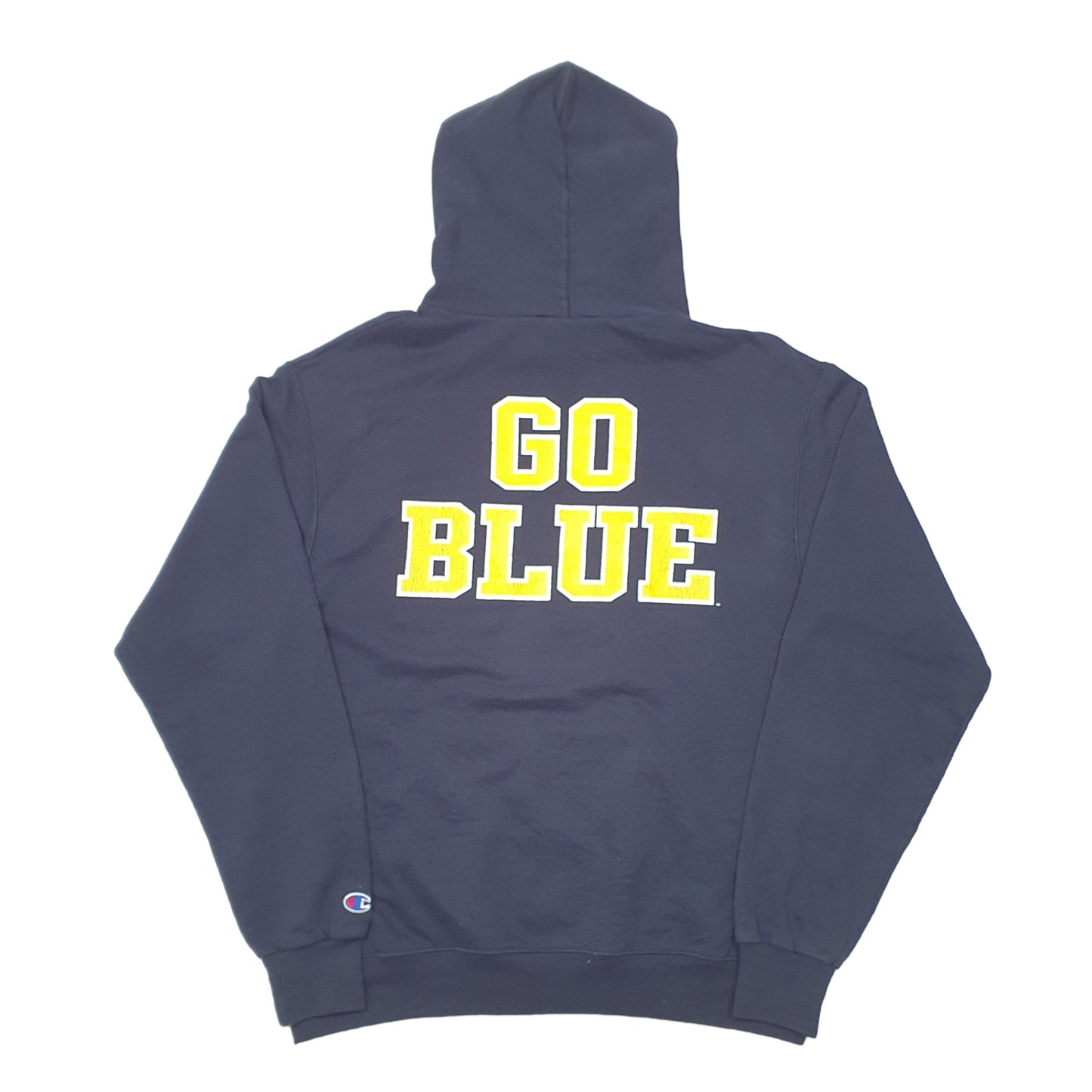 Mens Navy Champion Michigan State University Football Blues Hoodie Jumper