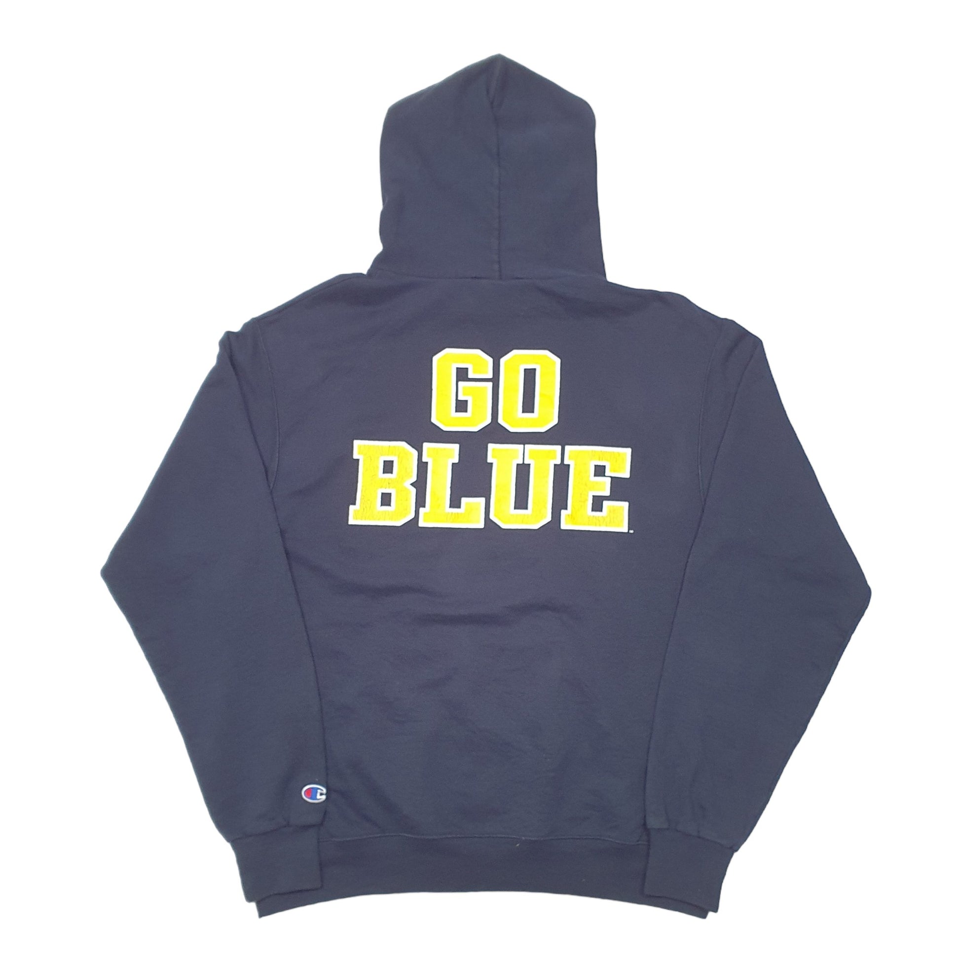 Mens Navy Champion Michigan State University Football Blues Hoodie Jumper