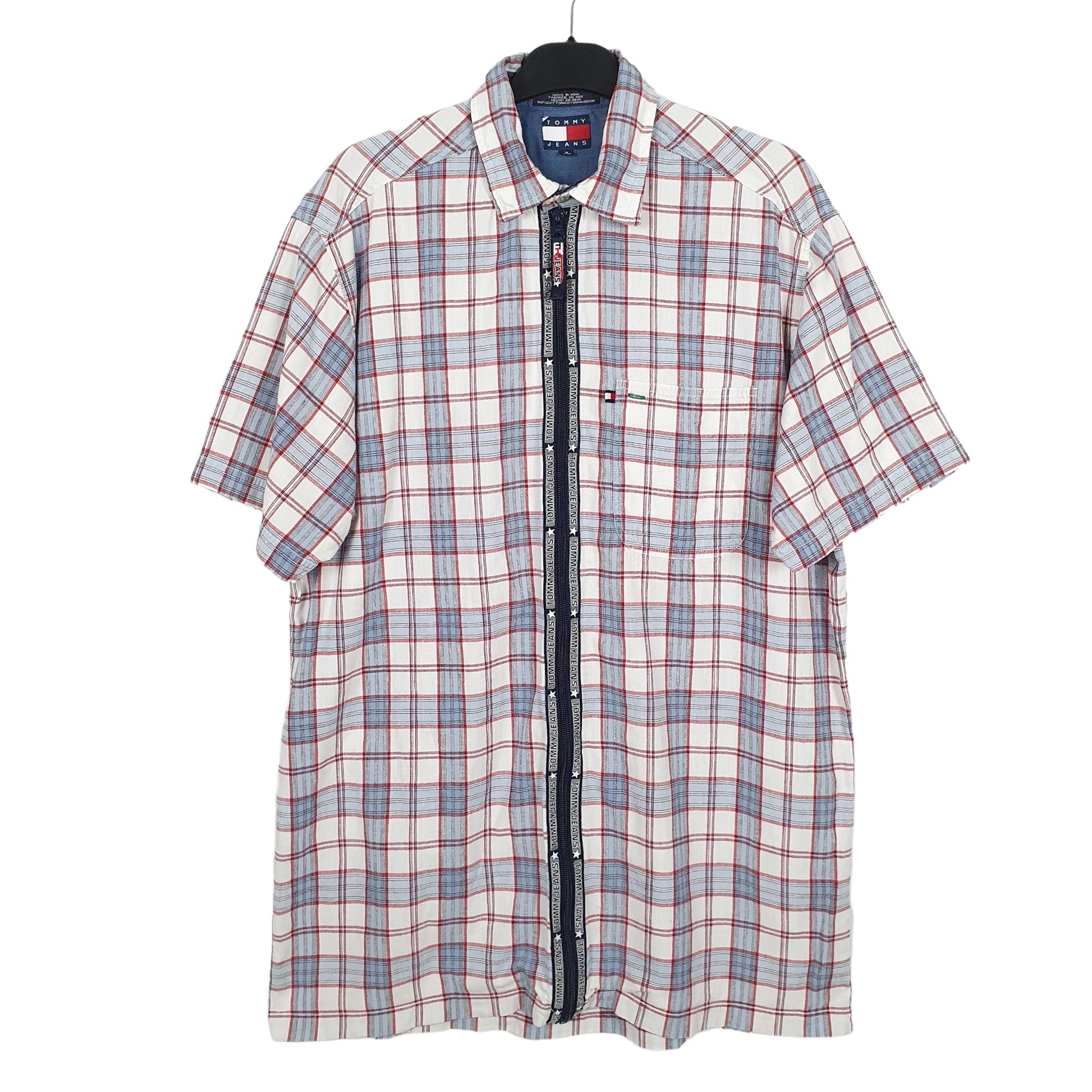 Tommy Hilfiger Short Sleeve Regular Fit Check Shirt Blue