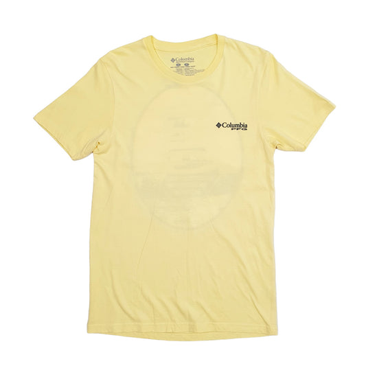 Mens Yellow Columbia Sportswear Performance Fishing Gear Short Sleeve T Shirt