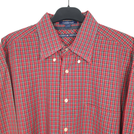 Tommy Hilfiger Long Sleeve Regular Fit Check Shirt Red