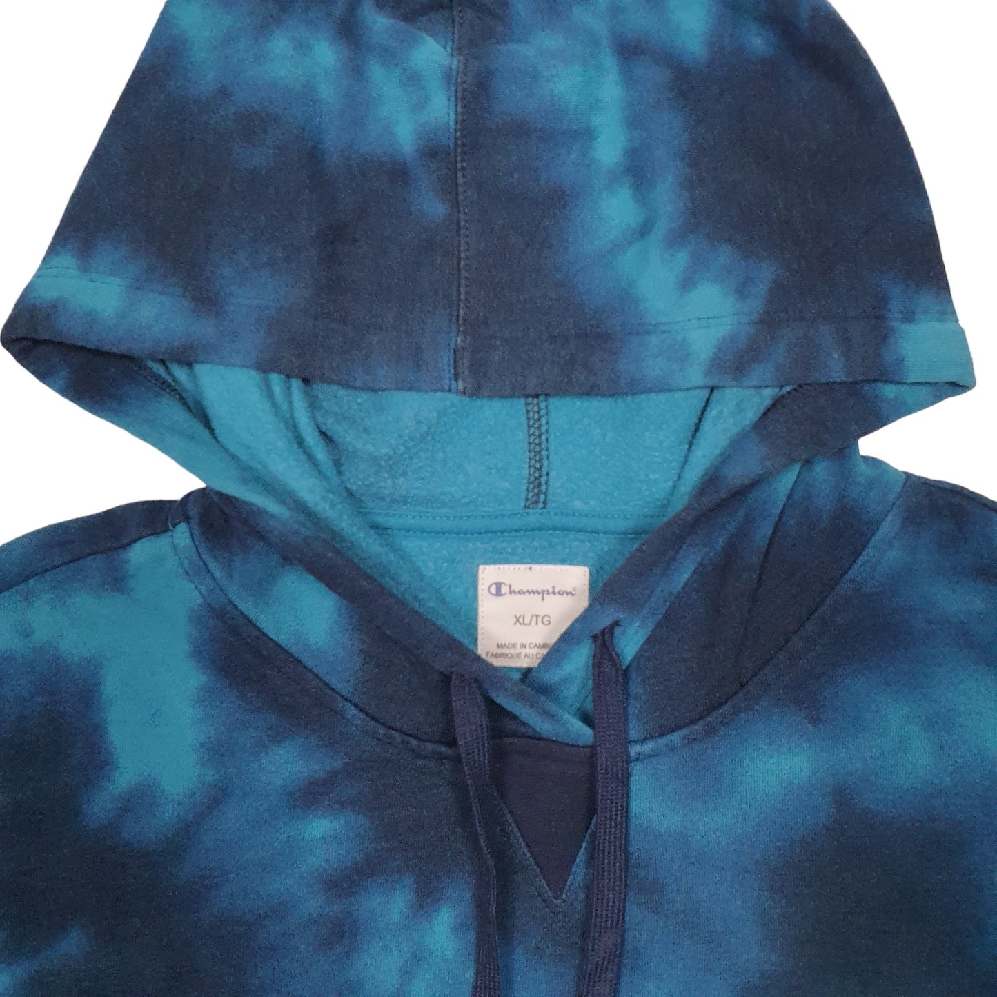 Womens Blue Champion Tye Dye Hoodie Jumper