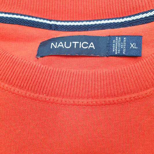 Mens Red Nautica Sweatshirt Crewneck Jumper