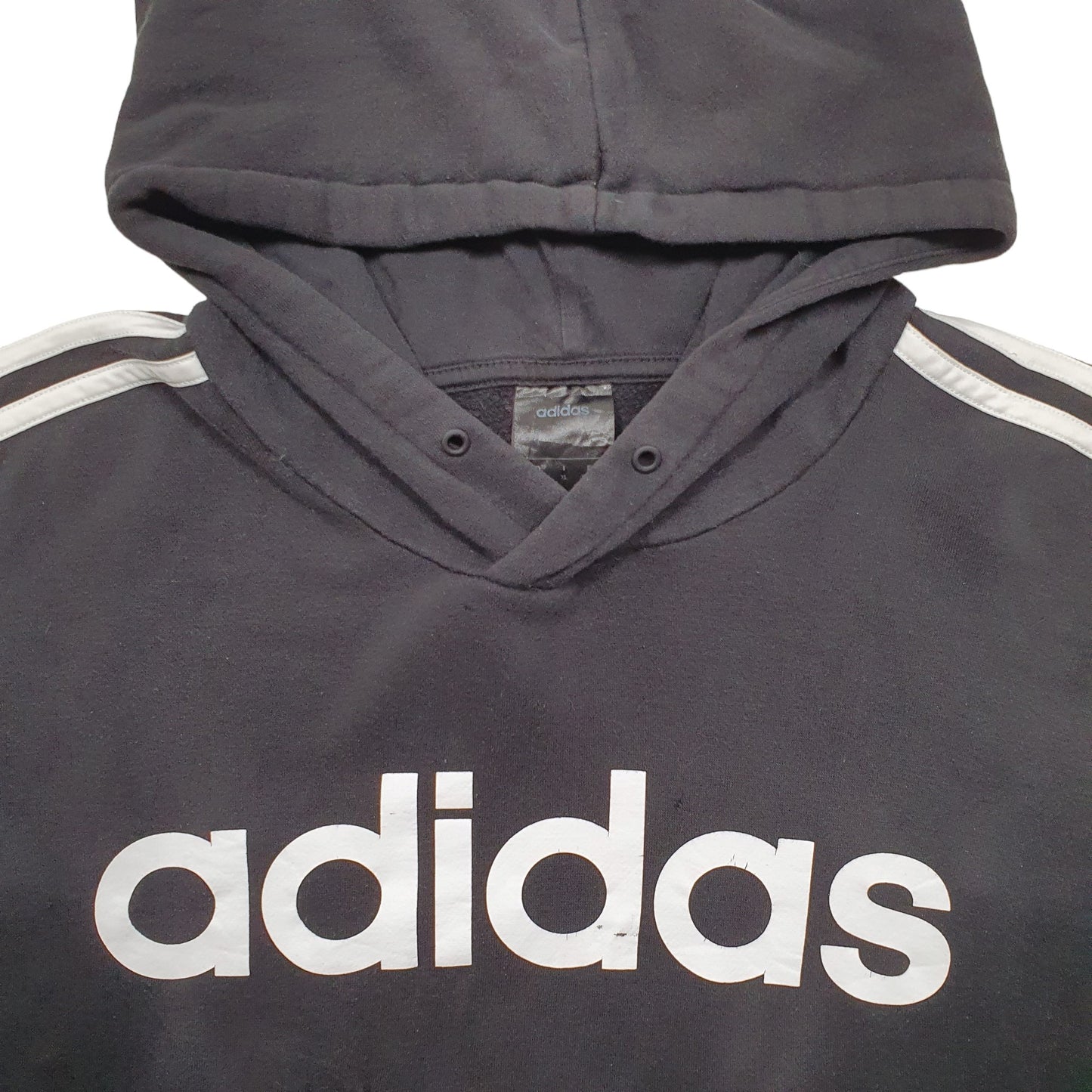 Mens Black Adidas Spellout Hoodie Jumper