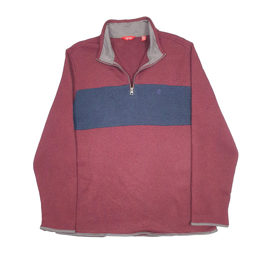 Izod Quarter Zip Fleece L Burgundy