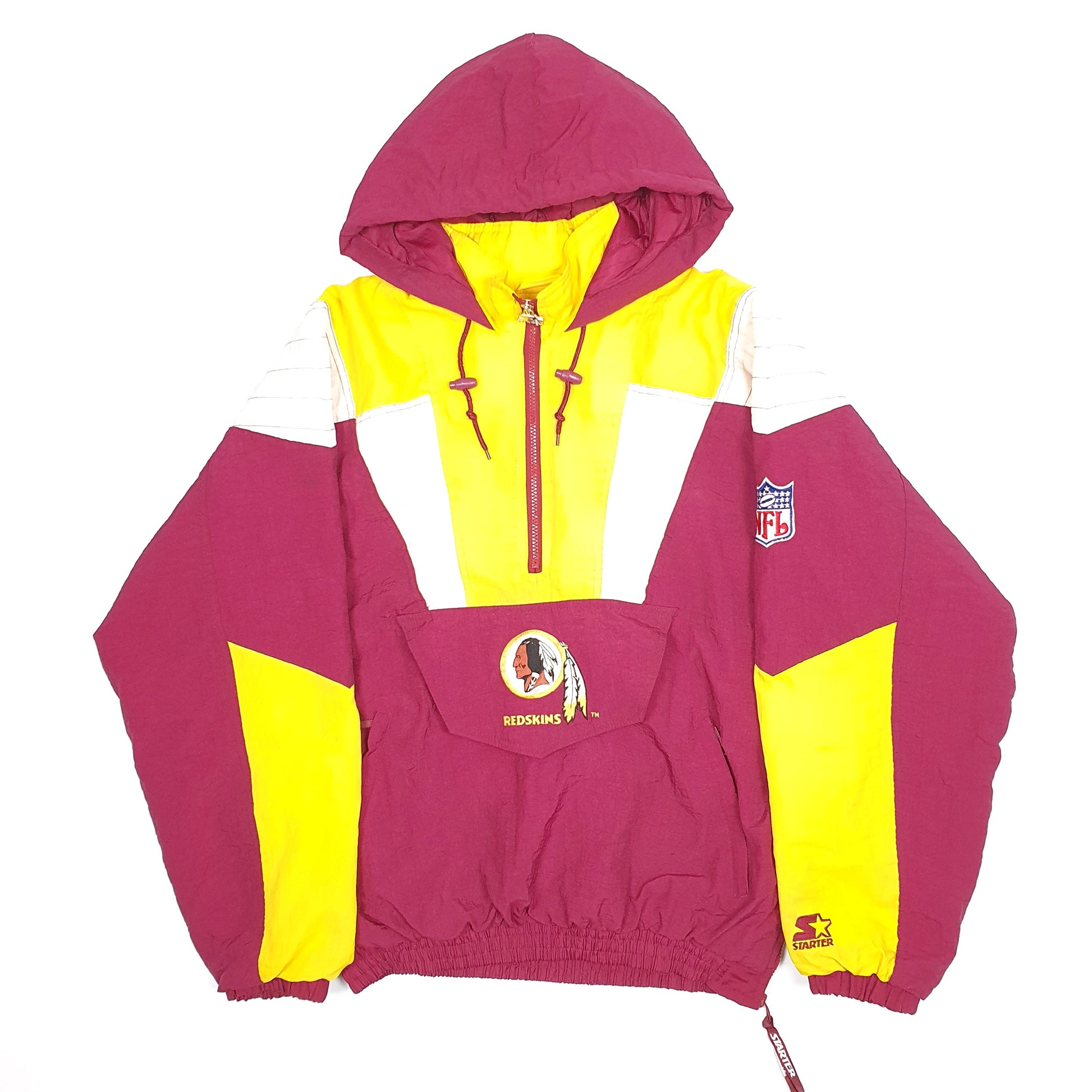 Mens Burgundy Starter NFL Washington Redskins Vintage 1990s Hoodie  Coat