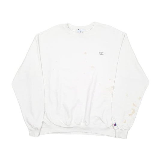 Mens White Champion  Crewneck Jumper